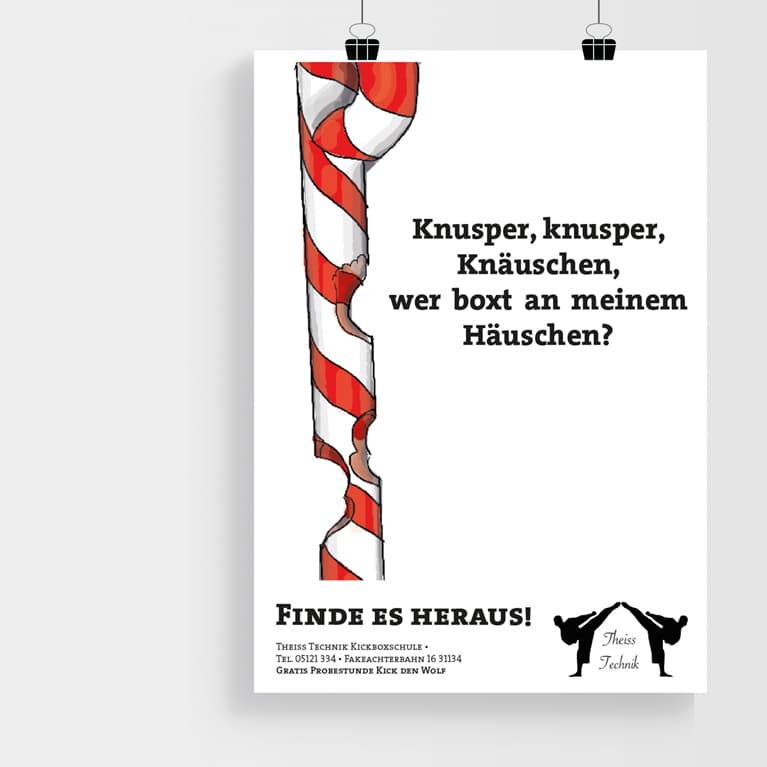 Kickboxplakat Hänsel und Gretel, Knusper Knusper, Plakat