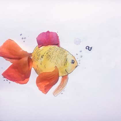 Fisch aus orangenen Moonblüten